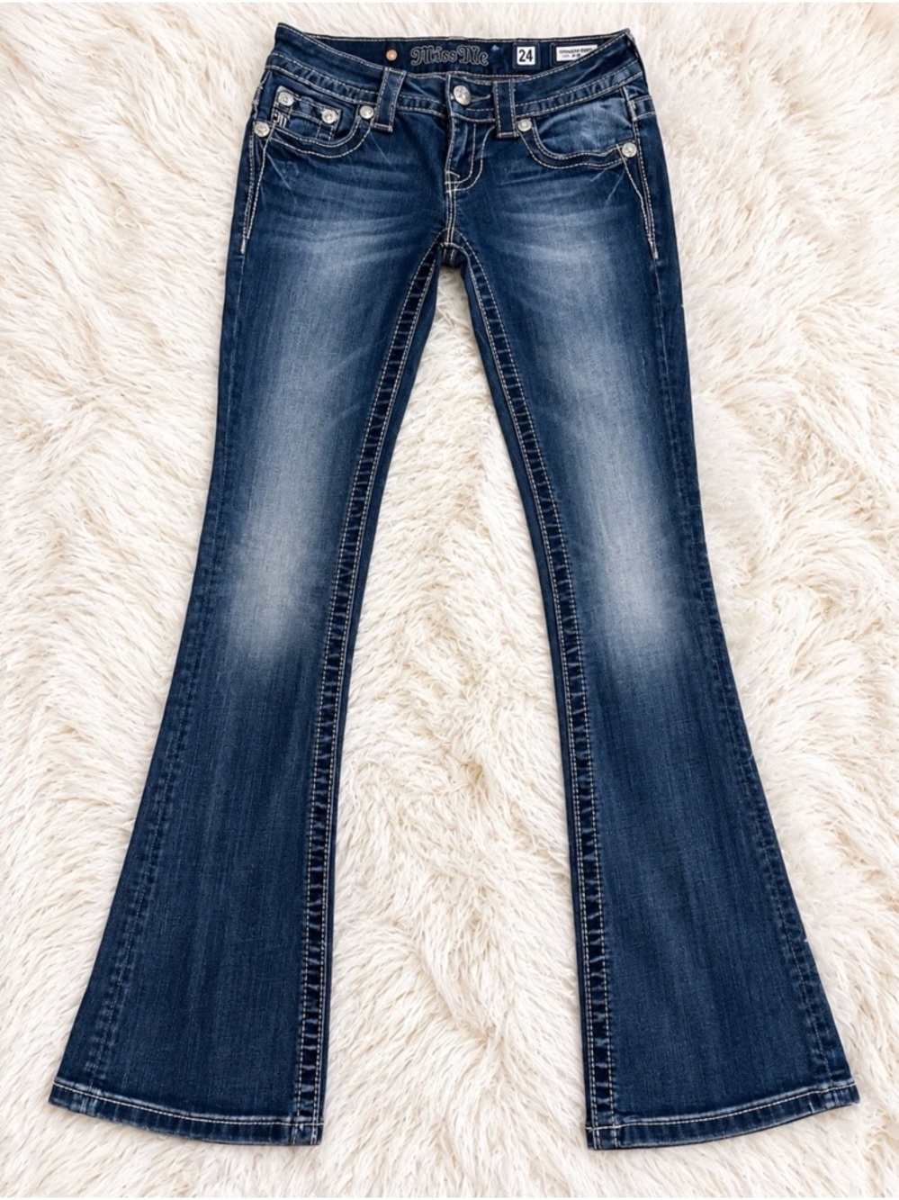Miss Me Signature Boot Embellished Jeans Size 24